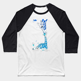 Giraffe watercolour painting Baseball T-Shirt